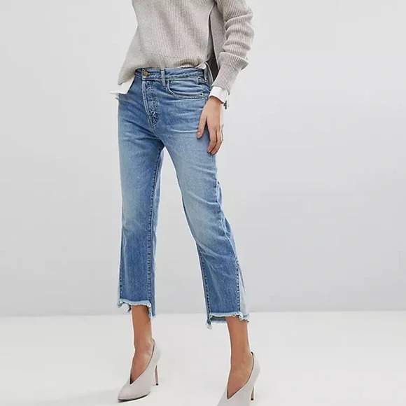 J Brand Wynne High-Rise Crop Straight Leg Jeans with Raw Hems Size 25 NWT $278 - Picture 1 of 10